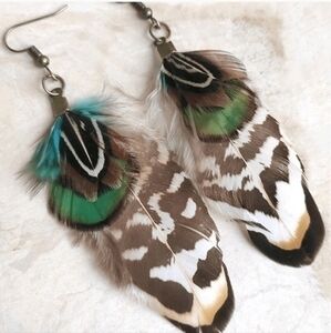 MODCLOTH BOHO FEATHER EARRINGS